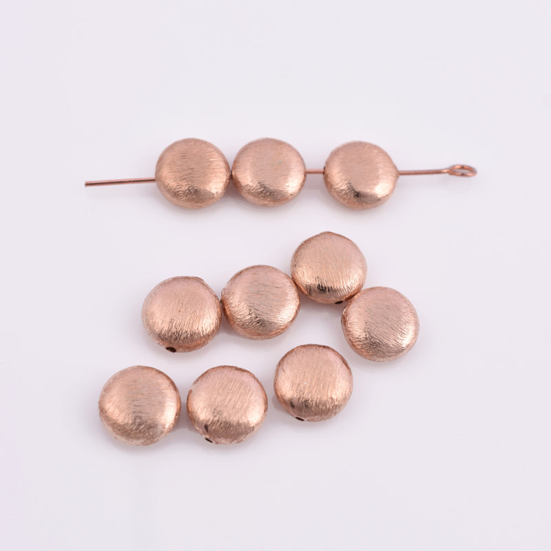 Rose Gold Plated 10mm Saucer Spacer Beads