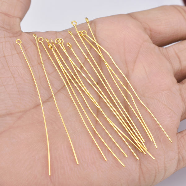 2.5 Inch Gold plated 22 AWG Eye Pins