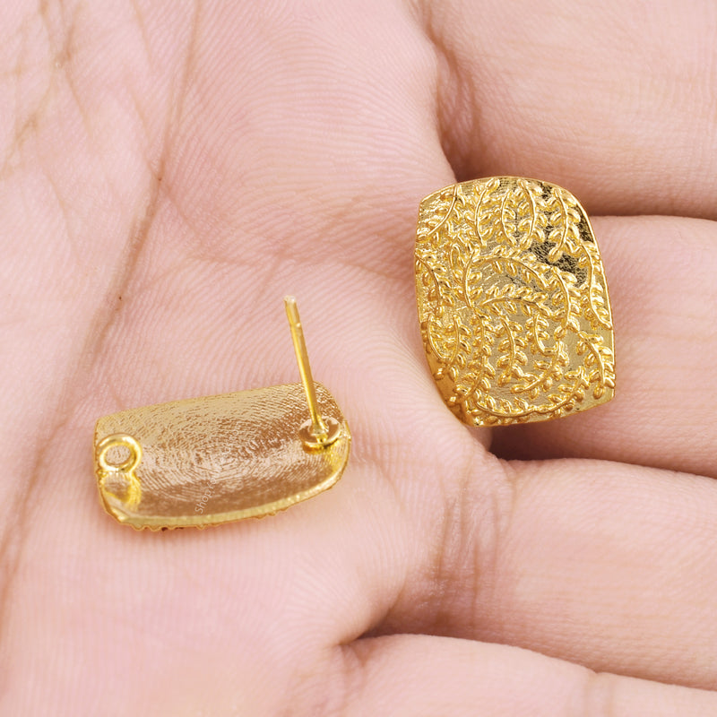 Gold Plated Floral Earring Studs