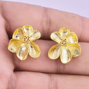 Gold Plated Flower Shaped Earring Studs
