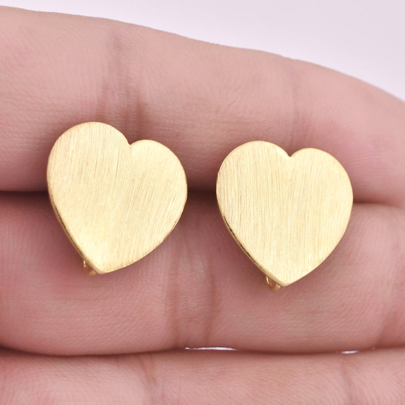 Gold Plated Heart Shape Ear Studs