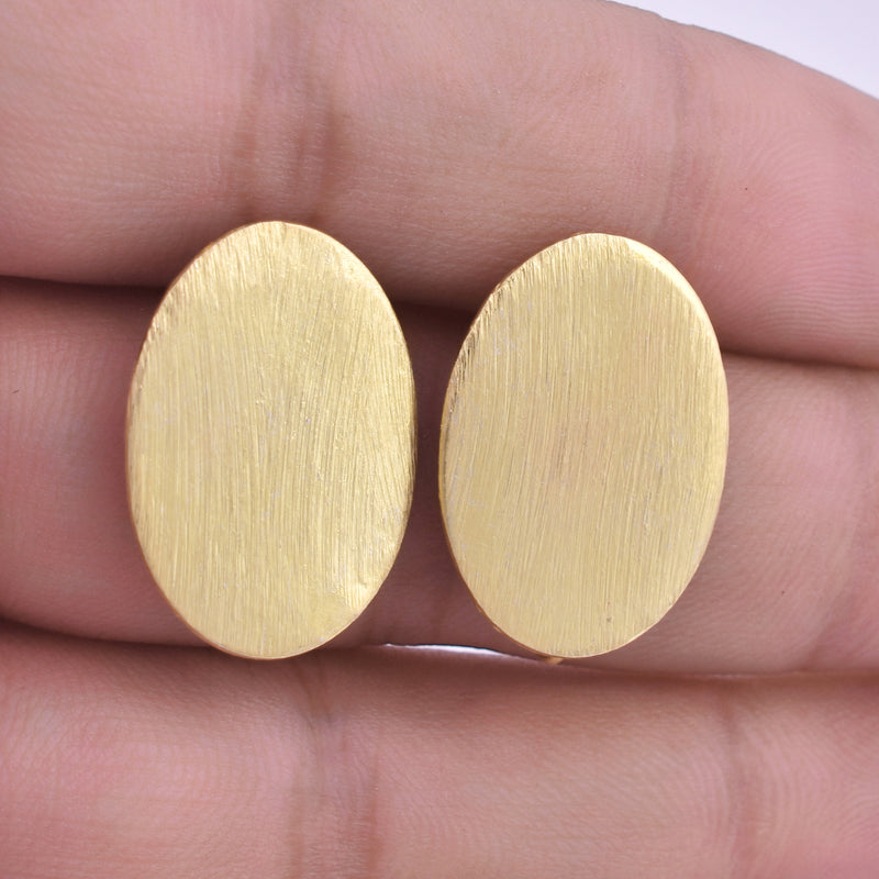 Gold Plated Oval Earring Studs