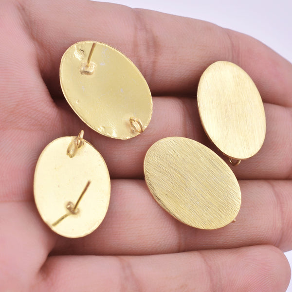 Gold Plated Oval Earring Studs