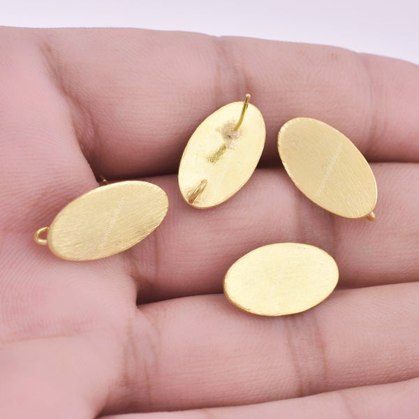 Gold Plated Oval Earring Studs
