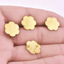 Gold Plated Floral Earring Studs - 16mm