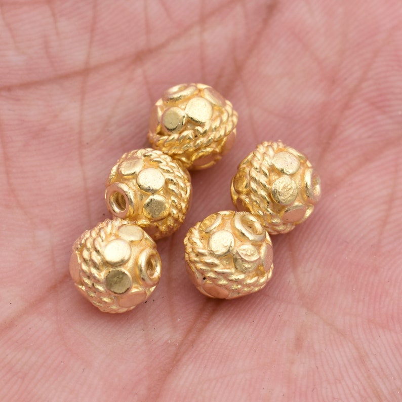 8mm Gold Plated Bali Spacer Ball Beads