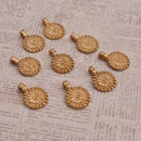 Ethnic Raw Brass Tribal Flower Charms
