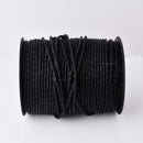 3mm Round Bolo Braided Black Leather Cord - Premium Quality - Indian Leather - Wrap Bracelet Making Findings - Lead Free - Necklace Making