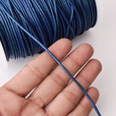 2mm Metallic Blue Leather Cord - Round - Premium Quality - Indian Leather - Wrap Bracelet Making Findings - Lead Free - Necklace Making