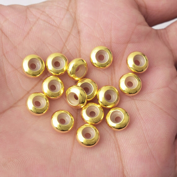 Shiny Gold Plated Stopper Beads 8mm - 18pcs