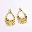 2pcs - Antique Gold Filigree Chandelier Earring Finding