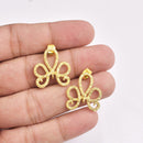 24mm Gold Plated Celtic Knot Earring Connector Studs - 2pcs