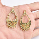 2pcs - Antique Gold Filigree Chandelier Earring Finding