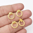 12mm Gold Plated Open Circle Earrings - 2pairs