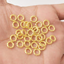 Gold Plated Twisted Wire Open Jump Rings - 8mm