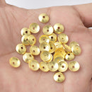 8mm Shiny Gold Plated Round Bead Caps- 36pcs