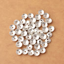 Shiny Silver Round Bead Caps - 8mm