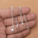 6pcs - 4'' Silver Plated Star Charm Chain Extender