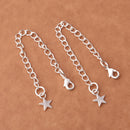 6pcs - 4'' Silver Plated Star Charm Chain Extender