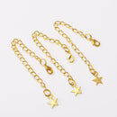 6pcs - 4'' Gold Plated Star Charm Chain Extender