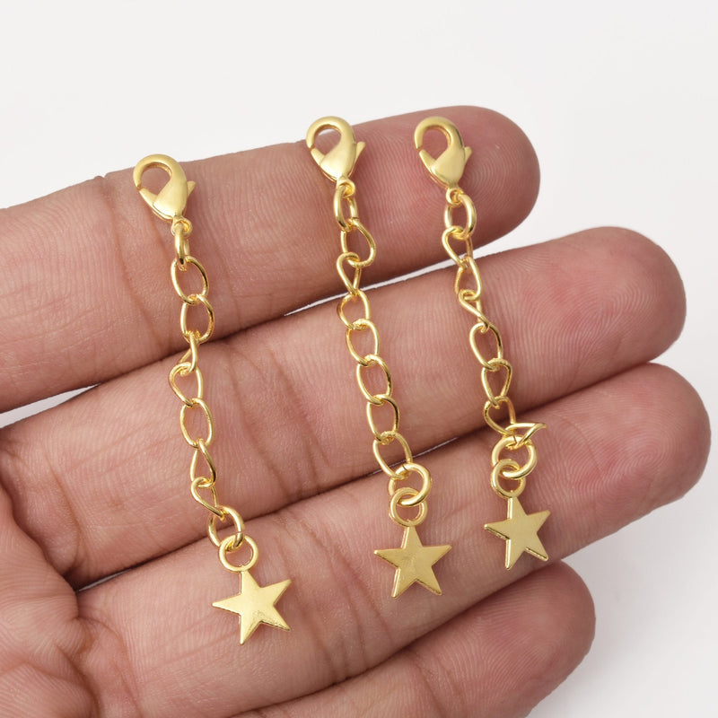 12pcs - 2'' Gold Plated Star CharmChain Extender