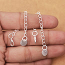 6pcs - 4'' Silver Plated Circle Charm Chain Extender