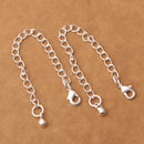 6pcs - 4'' Silver Plated Ball Charm Chain Extender