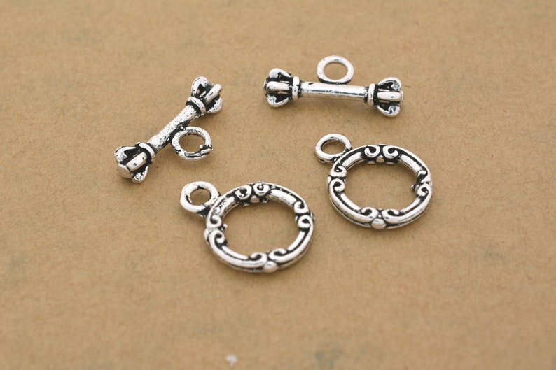 Antique Silver Bali Toggle Clasps