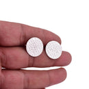 Silver Plated Textured Round Earring Studs