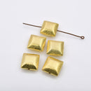 Gold Plated 12mm Square Cushion Spacer Beads