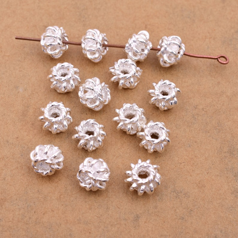 8mm Silver Plated Bali Spacer Beads - 15pcs