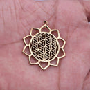 5 Chakra Charms Set, Raw Brass Sacred Geometry, Zen Charms, Spiritual Yoga Pendants, Raw Brass findings