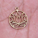 5 Chakra Charms Set, Raw Brass Sacred Geometry, Mandala Charms, Spiritual Yoga Pendants, Raw Brass findings