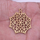 5 Chakra Charms Set, Raw Brass Sacred Geometry, Zen Charms, Spiritual Yoga Pendants, Raw Brass findings