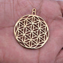 5 Chakra Charms Set, Raw Brass Sacred Geometry, Zen Charms, Spiritual Yoga Pendants, Raw Brass findings