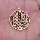 5 Chakra Charms Set, Raw Brass Sacred Geometry, Zen Charms, Spiritual Yoga Pendants, Raw Brass findings