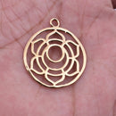 5 Chakra Charms Set, Raw Brass Sacred Geometry, Zen Charms, Spiritual Yoga Pendants, Raw Brass findings