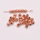 Copper 6mm Corrugated Ball Spacer Beads