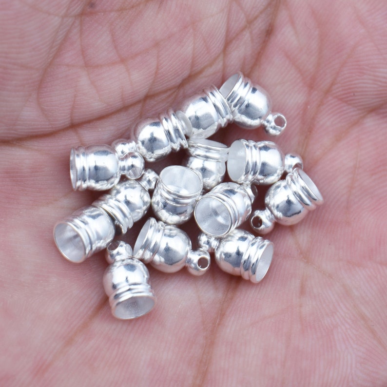 Silver Plated Temple Cord End Caps