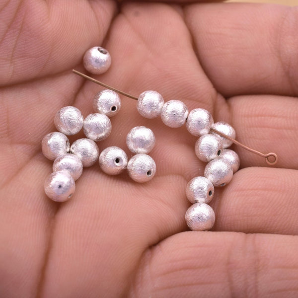 6mm Silver Plated Round Ball Spacer Beads