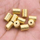 Gold Plated Cylinder Barrel Drum Beads - 8x6mm