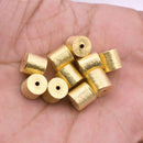 Gold Plated Cylinder Barrel Drum Beads - 8x8mm