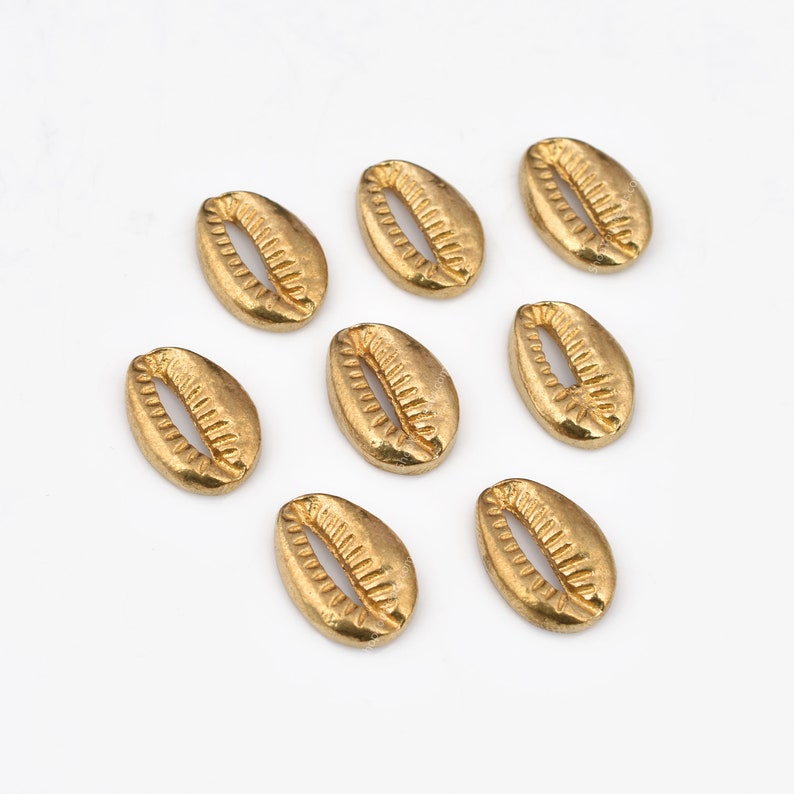 Raw Brass Shell Ethnic Tribal Charms - 17mm