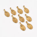 Raw Brass Tribal Boho Ethnic Charms - 19mm