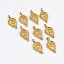 Raw Brass Tribal Boho Ethnic Charms - 23mm