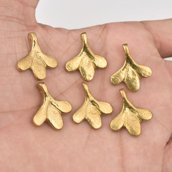 Raw Brass Leaf Ethnic Tribal Charms