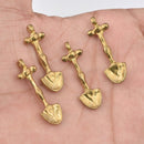 Ethnic Raw Brass Shovel Charms