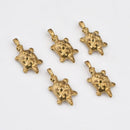 Raw Brass Turtle Animal Charms