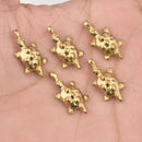 Raw Brass Turtle Animal Charms
