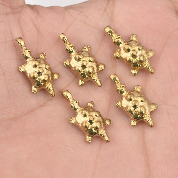 Raw Brass Turtle Animal Charms
